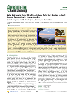 Lake Sediments Record Prehistoric Lead