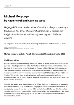 Michael Morpurgo | UKLA Resources