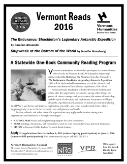 materials for Vermont Reads 2016