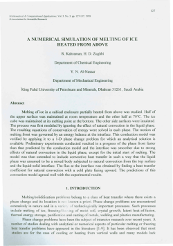 A NUMERICAL SIMULATION OF MELTING OF ICE HEATED FROM