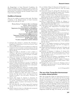 Conflicts of interest The use of the Tempa.Dot thermometer in