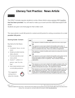 Literacy Test Practice News Article &ndash; Public