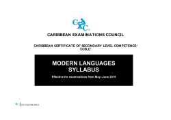 modern languages syllabus