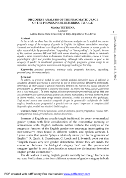 DISCOURSE ANALYSIS OF THE PRAGMATIC USAGE OF