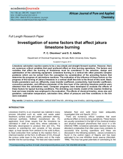 Investigation of some factors that affect jakura limestone burning
