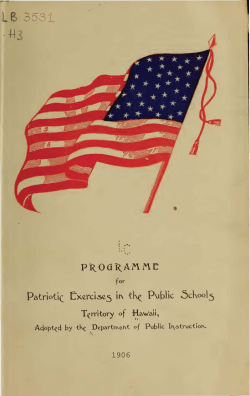 Programme for patriotic exercises in the public schools, Territory of