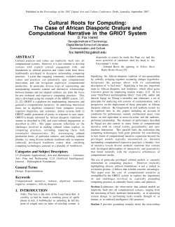 Cultural Roots for Computing: The Case of African