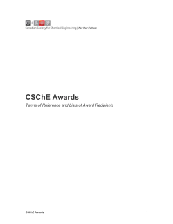 CSChE Awards - The Chemical Institute of Canada