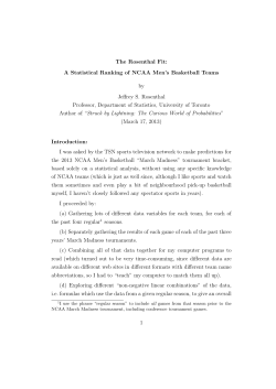The Rosenthal Fit: A Statistical Ranking of NCAA Men`s Basketball