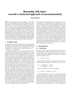 Reasoning with topoi – towards a rhetorical approach to non