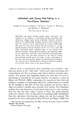 Individual and Group Risk-Taking in a Two-Choice