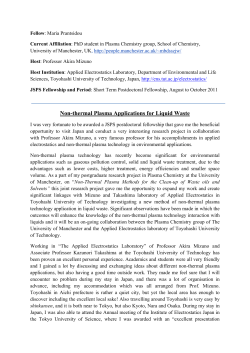 Non-thermal Plasma Applications for Liquid Waste