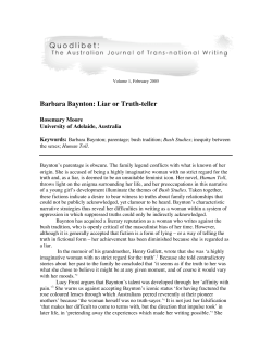 Barbara Baynton: Liar or Truth-teller