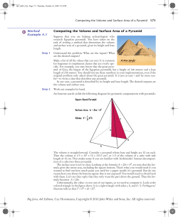 Computing the Volume and Surface Area of a Pyramid Worked