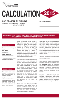 HOW TO AGREE ON THE RENT