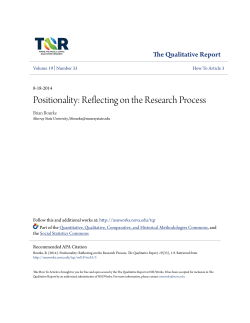 Positionality: Reflecting on the Research Process