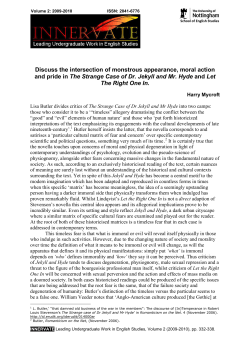 Discuss the intersection of monstrous appearance, moral action and