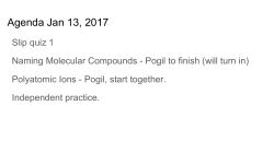 Agenda Jan 13, 2017