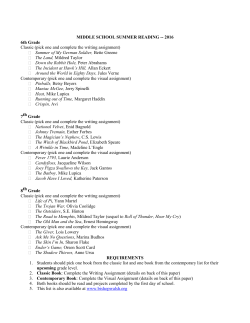 MIDDLE SCHOOL SUMMER READING