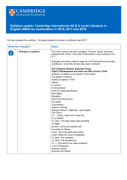 2018 Syllabus update