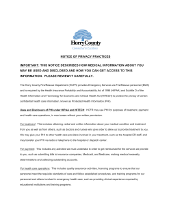 Privacy Practices - Horry County Fire Rescue