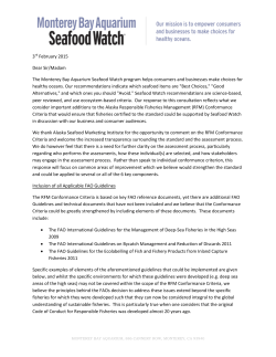 3rd February 2015 Dear Sir/Madam The Monterey Bay Aquarium