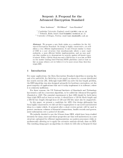 Serpent: A Proposal for the Advanced Encryption Standard