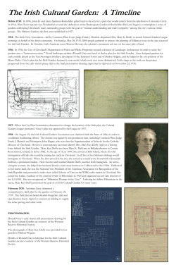The Irish Cultural Garden: A Timeline
