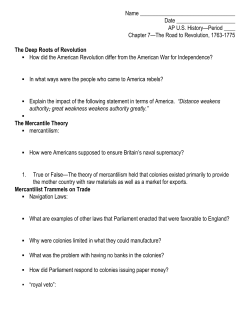 AP US History&mdash;Period ____ Chapter 7&mdash;The Ro