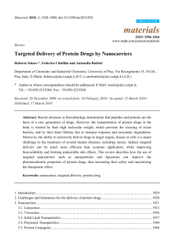 Targeted Delivery of Protein Drugs by Nanocarriers