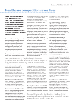 Healthcare competition saves lives