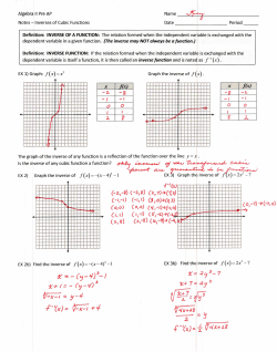 Notes and WS Cubic Inverse A KEY