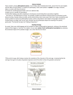 Literary Analysis Yeats created a unique philosophical system, or