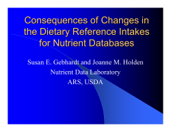 Consequences of Changes in the Dietary Reference Intakes for
