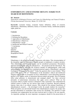 Ethnobotany and Economic Botany: Subjects in Search of