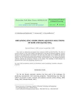 OBTAINING ZINC OXIDE FROM AQUEOUS SOLUTIONS OF KOH