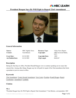 President Reagan Says He Will Fight to Repeal 22nd Amendment