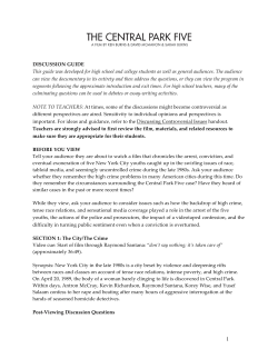 THE CENTRAL PARK FIVE discussion guide