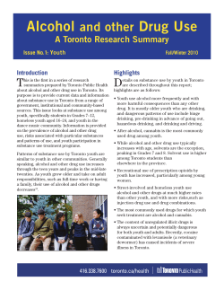 pdf.Drug Use Youth StatsToronto - Issue #1