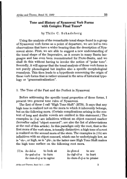 Tone and History of Nyamwezi Verb Forms with Complex Final