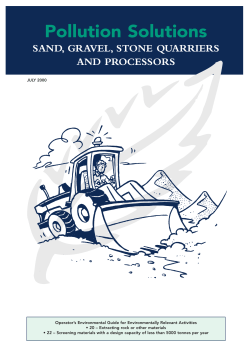 Pollution Solutions - Sand, Gravel, Stone Quarriers and Processors