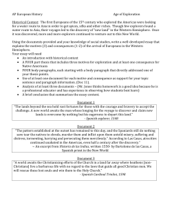AP European History Age of Exploration Historical Context