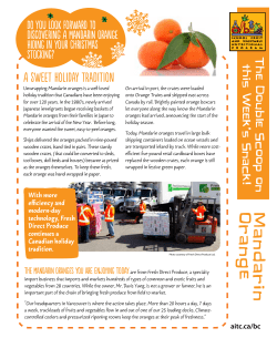 Mandarin Oranges - BC School Fruit and Vegetable Nutritional