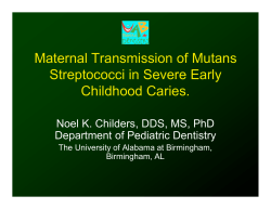 Maternal Transmission of Mutans Streptococci in Severe Early
