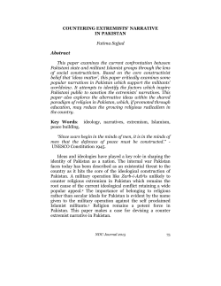 Counter Extremists` Narrative in Pakistan