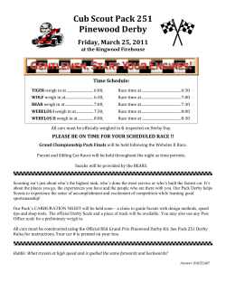 Cub Scout Pack 251 Pinewood Derby