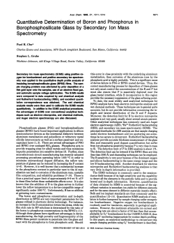 Quantitative Determination of Boron and Phosphorus in