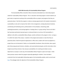 Julia Sanabria GEOG 480 Internship: SIU Sustainability Fellows