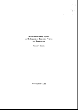 The German Banking System and Its Impacts on Corporate Finance