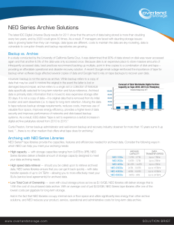 NEO Series Archive Solutions